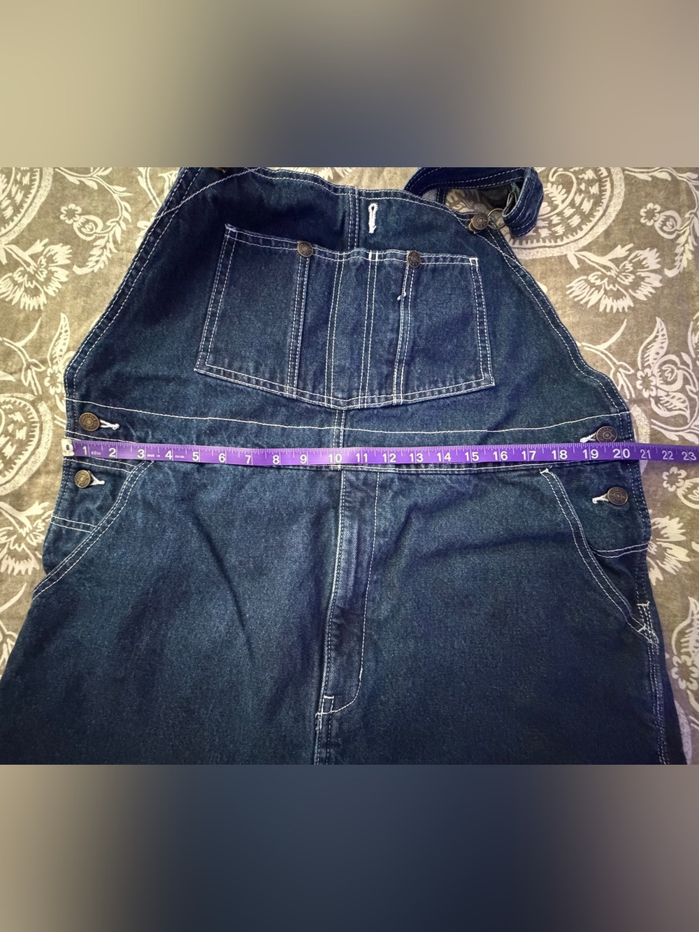 Flannel Lined Dark Denim Bib Overalls - Picture 4 of 7